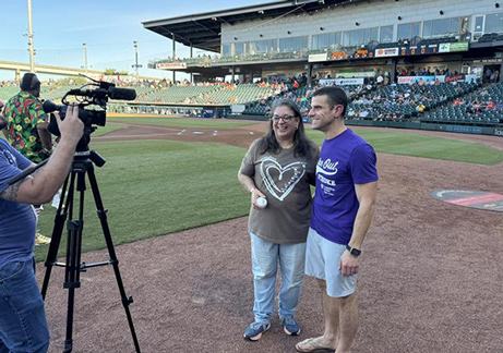 CHRISTUS Dr. Paul Schmitt poses with recovered stroke patient at Stroke out Stroke Night